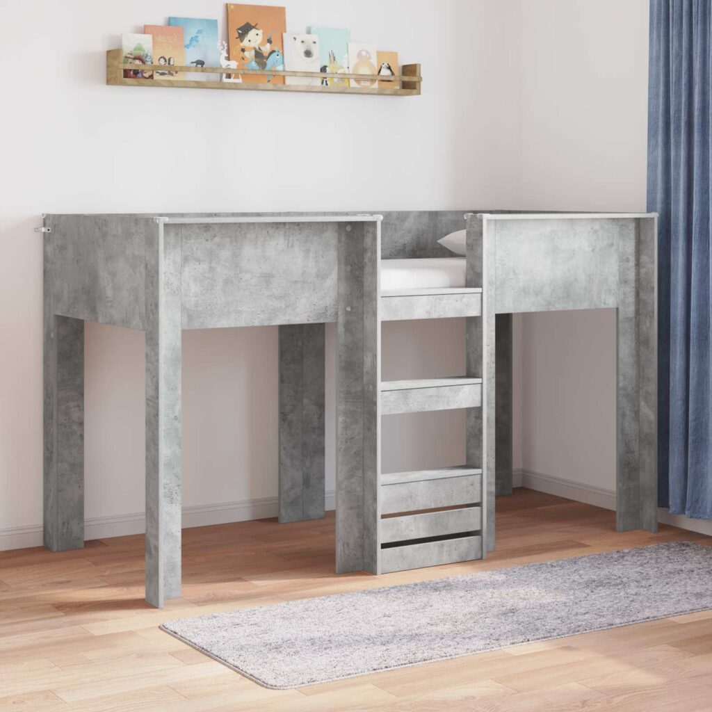 Kerrossänky Lapset Betoni Harmaa 2FT6 Small Single Tekninen puu