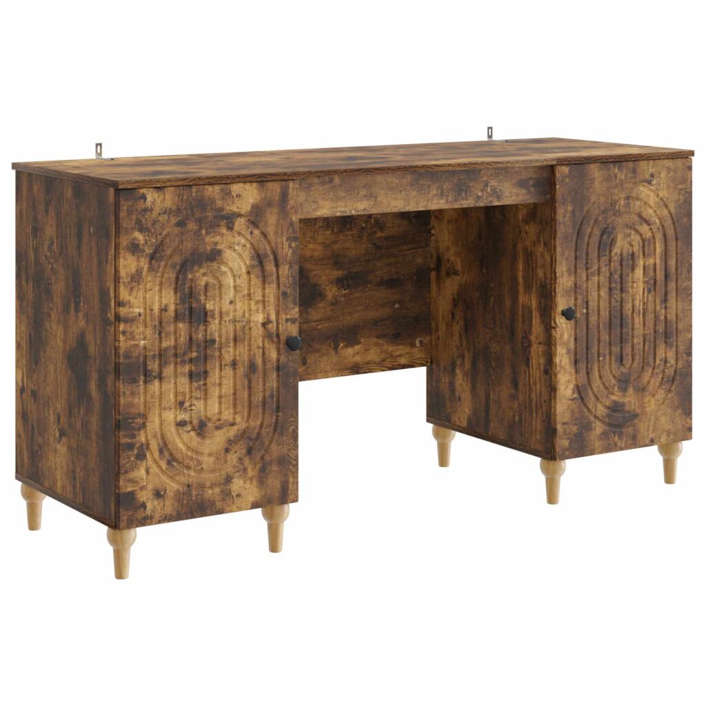 Pöytä hyllyllä ovella Savutammi 142,5 x 50 x 75 cm Tekninen puu