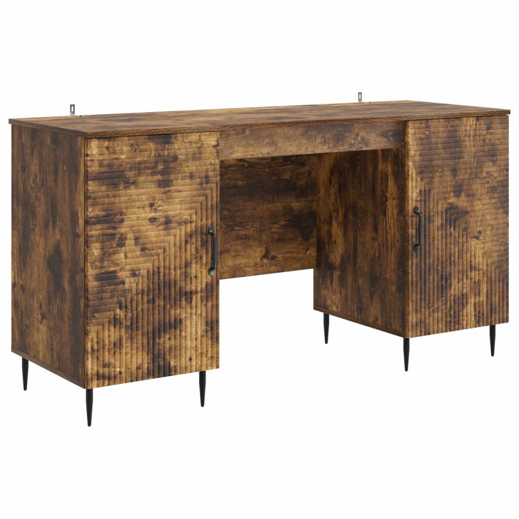 Pöytä hyllyllä ovella Savutammi 142,5 x 50 x 75 cm Tekninen puu