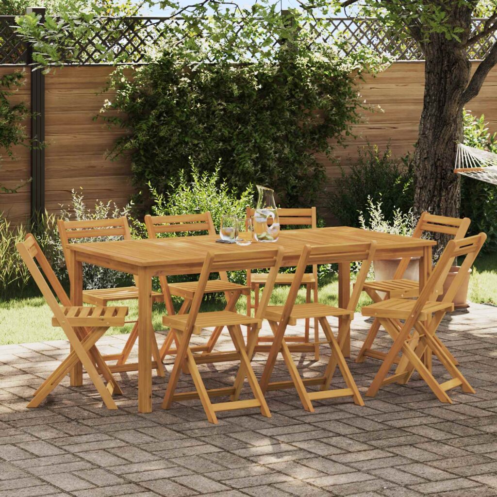Ulko Bistro Tuolit 8 pcs Luonnollinen 40 x 53 x 80 cm