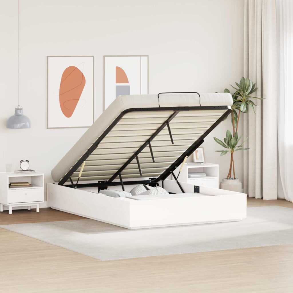 Ottoman Sängyn Runko Valkoinen 4FT Small Double Massiivimänty