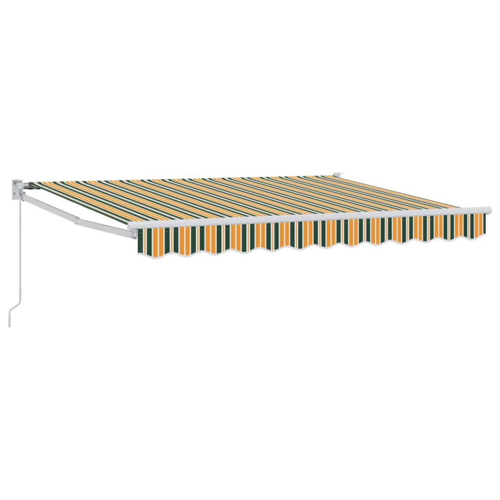 Manuaalinen vedettävä varjo Vihreä ja keltainen 2,5 x 2 m