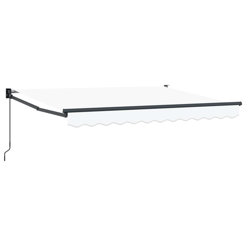 Manuaalinen vedettävä varjo Valkoinen 2,5 x 2 m