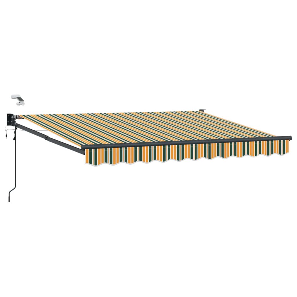 Sähkökäyttöinen Vedettävä Varjo Vihreä ja keltainen 3,5 x 2 m