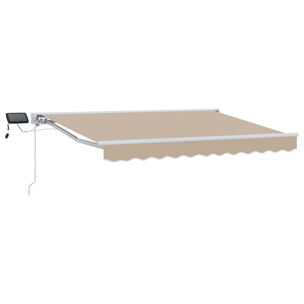Manuaalinen markiisin runko LED-valoilla Beige 2,5 x 2 m