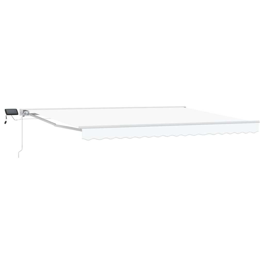 Manuaalinen markiisin runko LED-valoilla Valkoinen 5 x 3 m