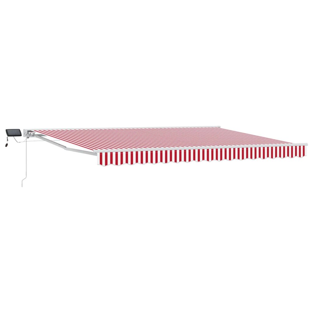 Manuaalinen markiisin runko LED-valoilla 5 × 3,5 m