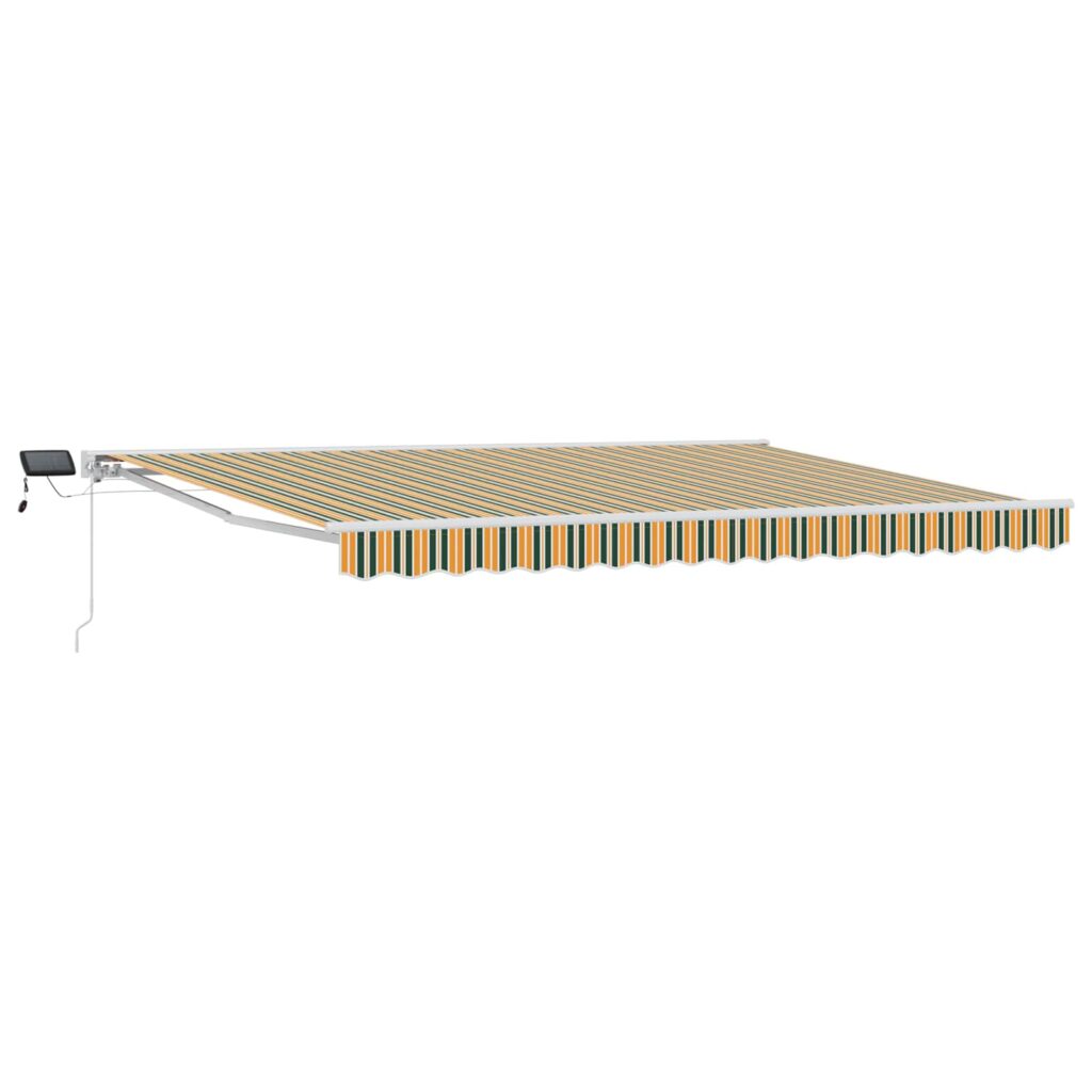 Manuaalinen markiisin runko LED-valoilla 5 × 3,5 m