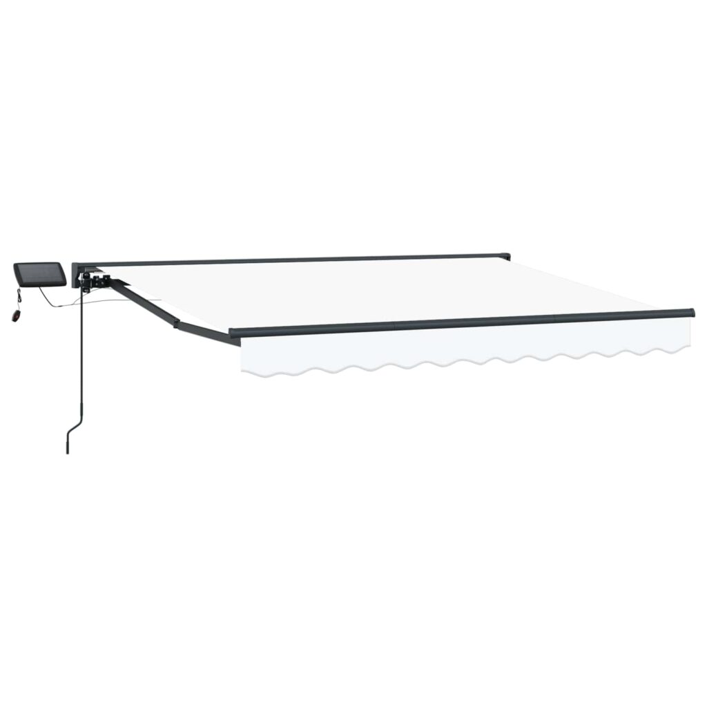 Manuaalinen markiisin runko LED-valoilla Valkoinen 2,5 x 2 m
