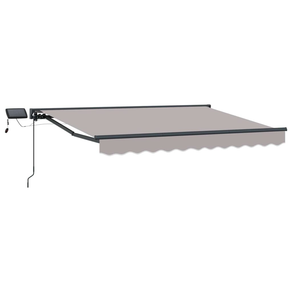 Manuaalinen markiisin runko LED-valoilla 3,5 x 2 m