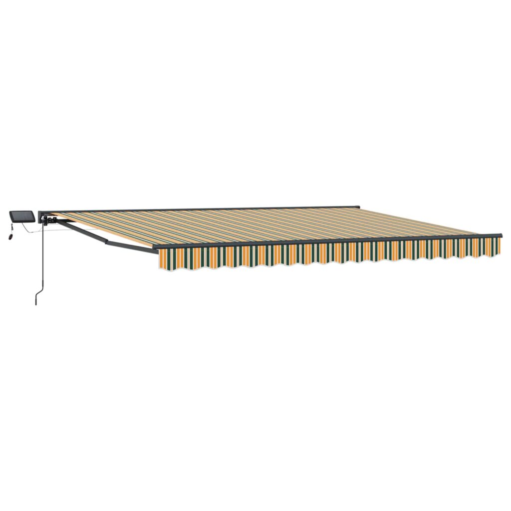 Manuaalinen markiisin runko LED-valoilla 4,5 × 3 m