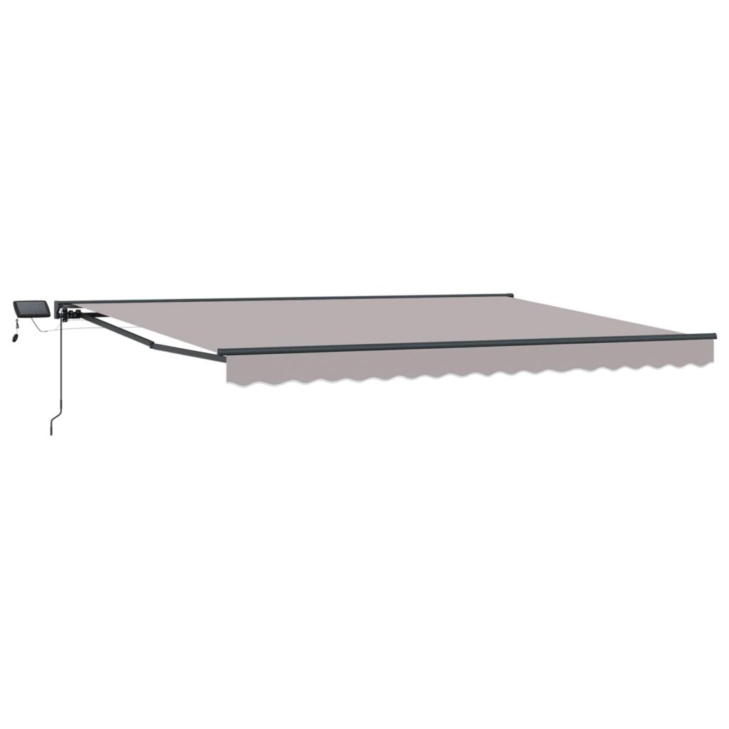 Manuaalinen markiisin runko LED-valoilla 4,5 × 3,5 m