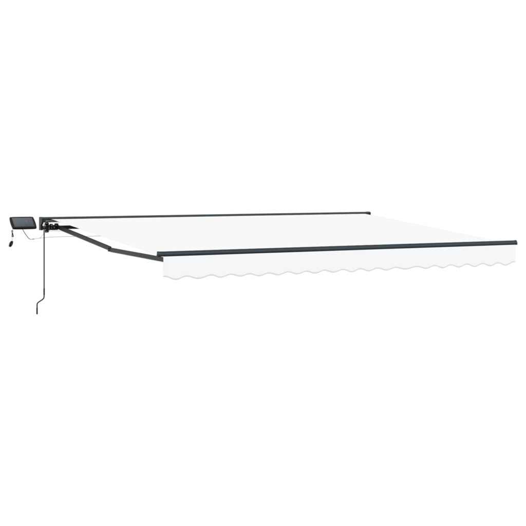 Manuaalinen markiisin runko LED-valoilla Valkoinen 5 x 3 m