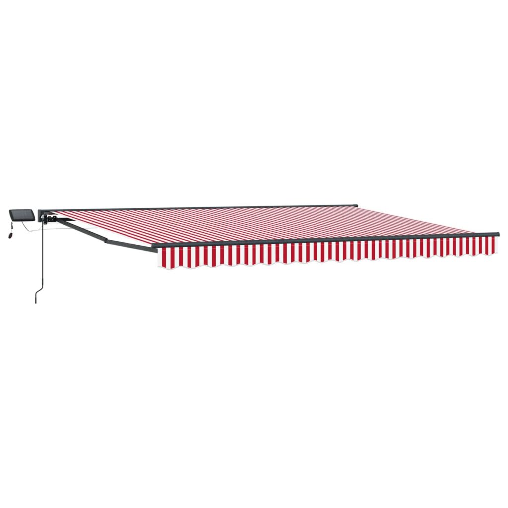 Manuaalinen markiisin runko LED-valoilla 5 × 3,5 m