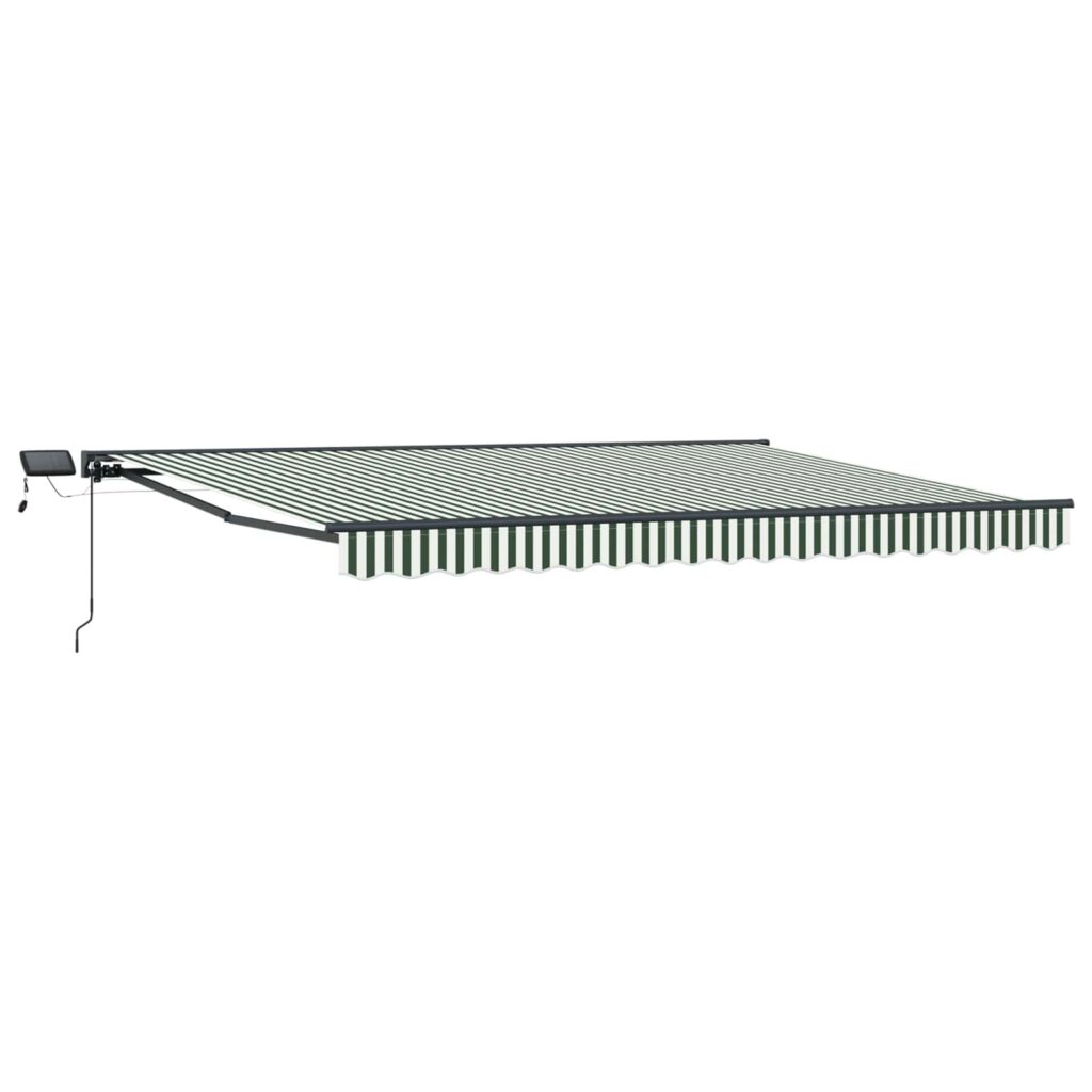 Manuaalinen markiisin runko LED-valoilla 5 × 3,5 m