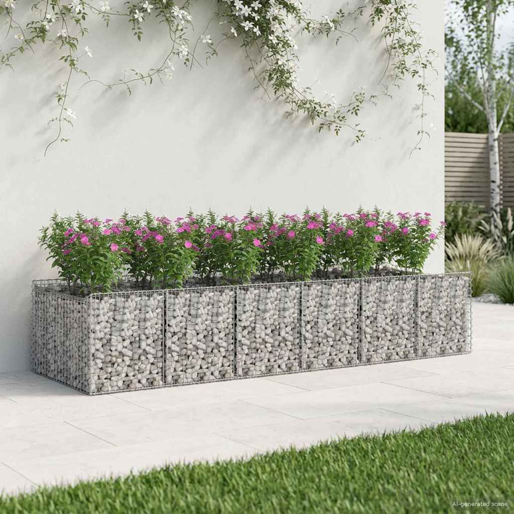 Gabion Kohotettu Peti 2 pcs Hopea