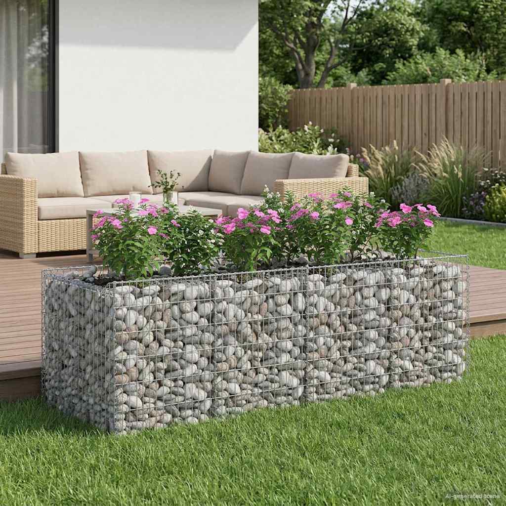 Gabion Kohotettu Peti 2 pcs Hopea
