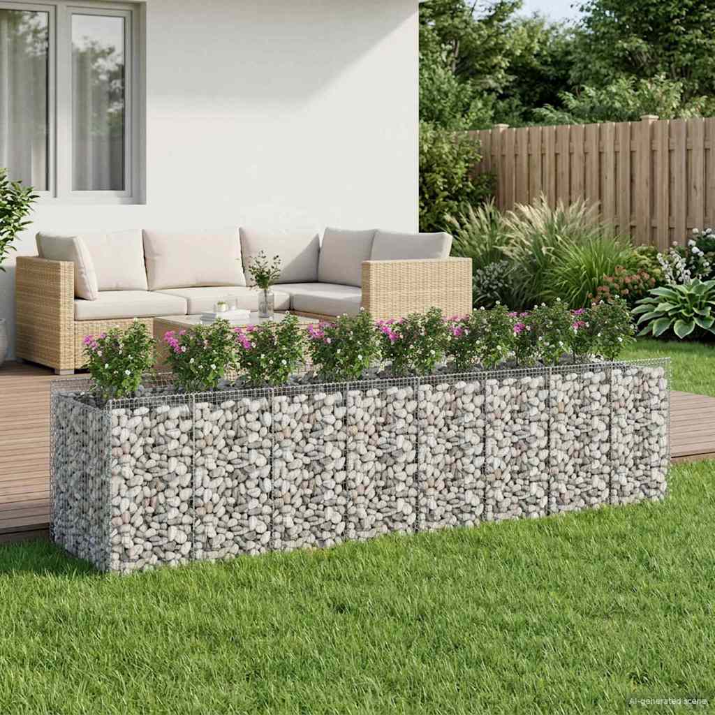 Gabion Kohotettu Peti 4 pcs Hopea
