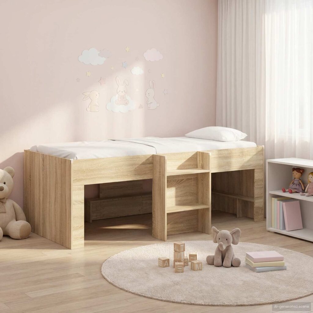 Lasten parvirunko tikkaalla Sonoma 90 x 200 cm Käsitelty puu