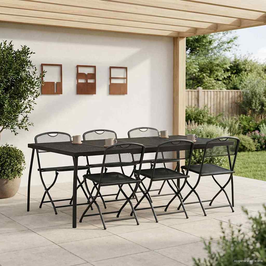 Ulkokalusteet Setti 7 pcs Antrasiitti Rautaa ja terästä