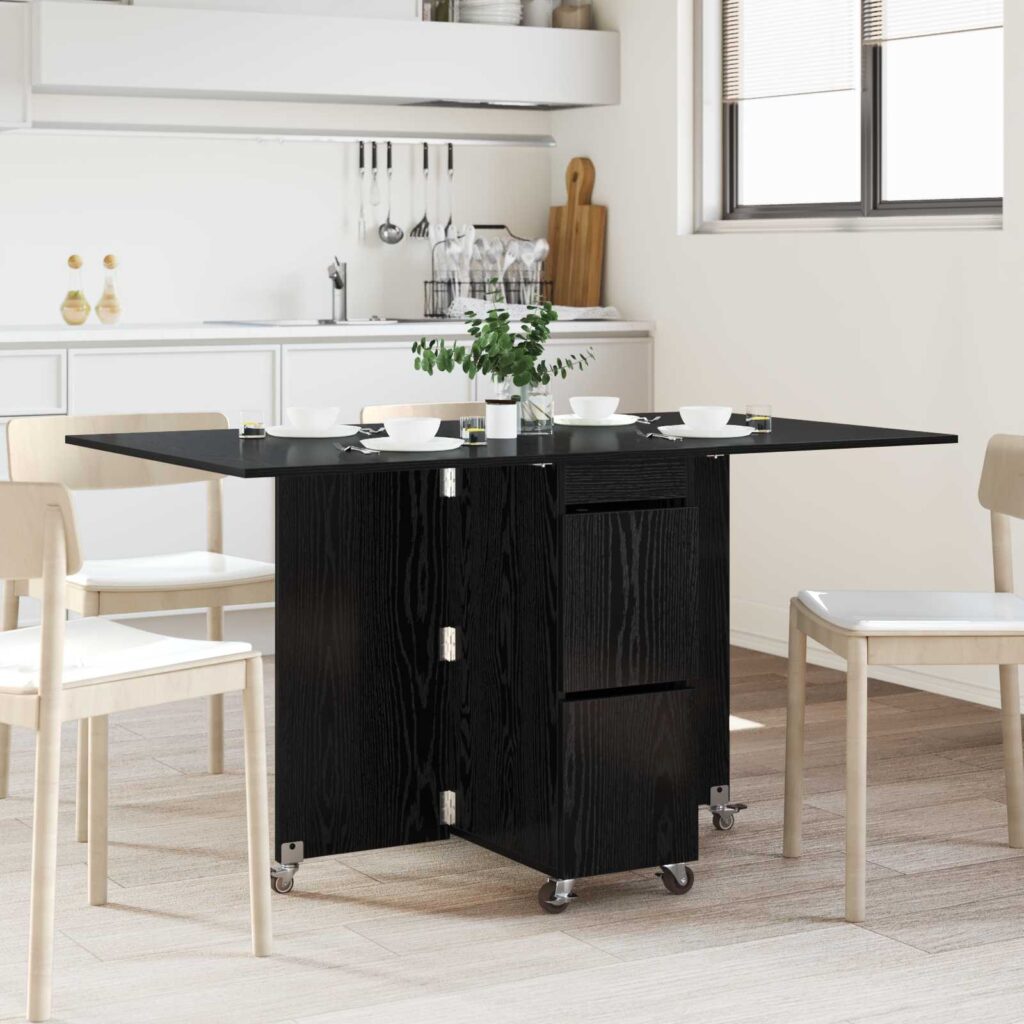 Ruokailupöytä 2 pcs 140 x 80 x 77 cm Tekninen puu Musta tammi