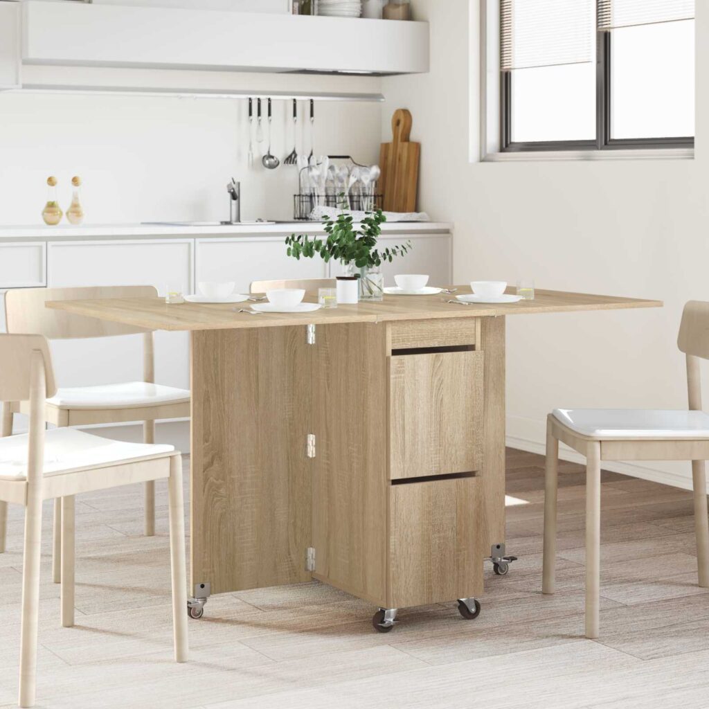 Ruokailupöytä 2 pcs 140 x 80 x 77 cm Tekninen puu Sonoma-tammi