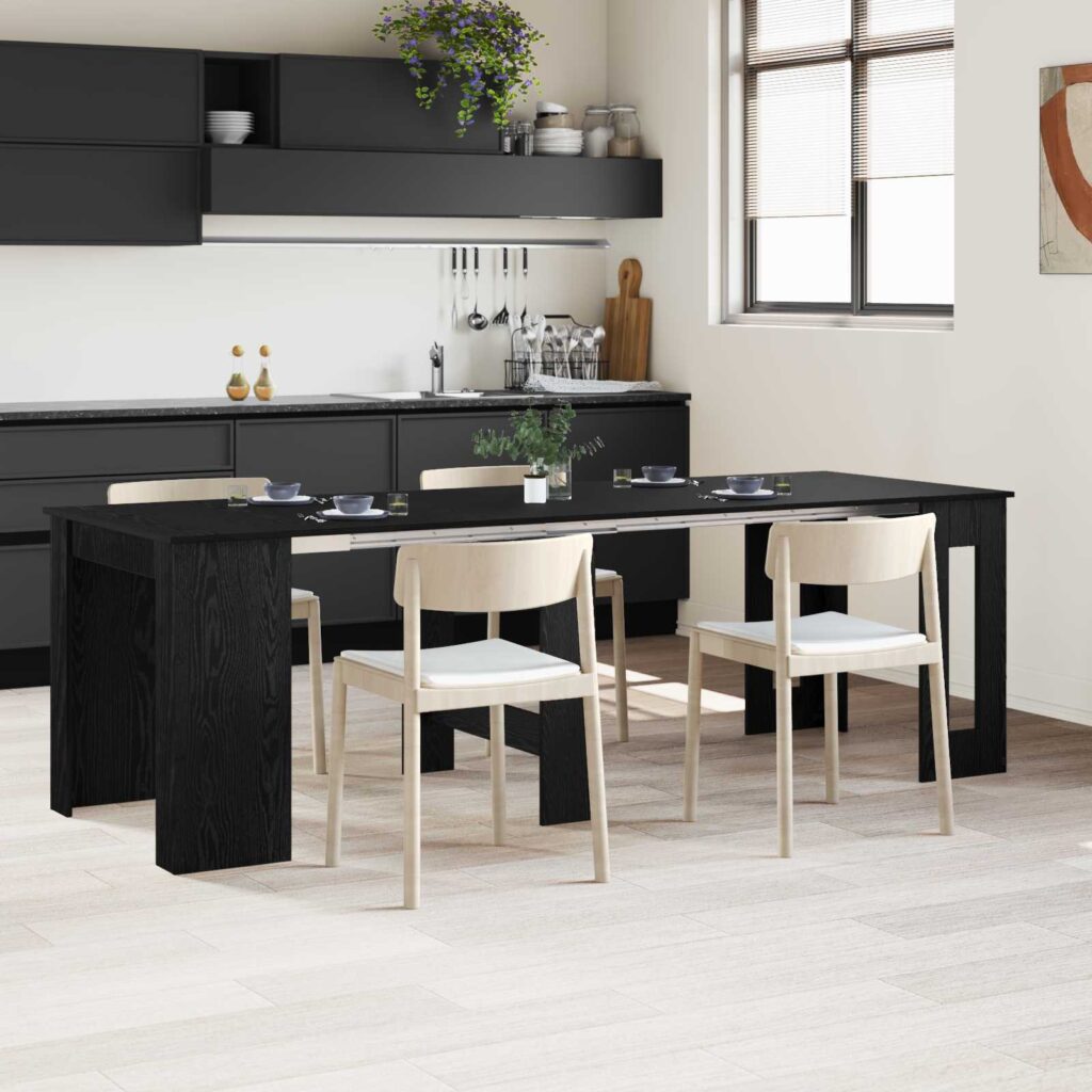 Ruokailupöytä 240 x 85 x 75 cm Tekninen puu Musta tammi