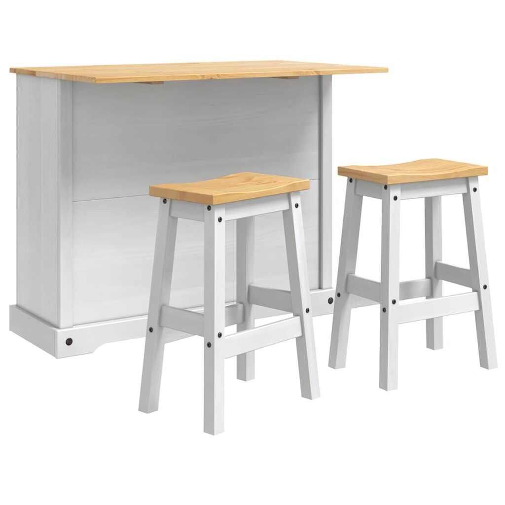 Keittiösaari Setti ovella Corona 3 pcs Valkoinen ja hunajavaha