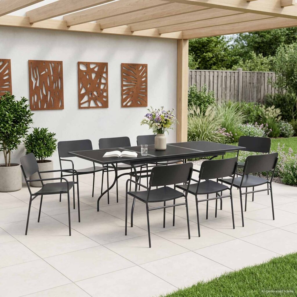 Piharuokailu setti 9 pcs Antrasiitti Teräs