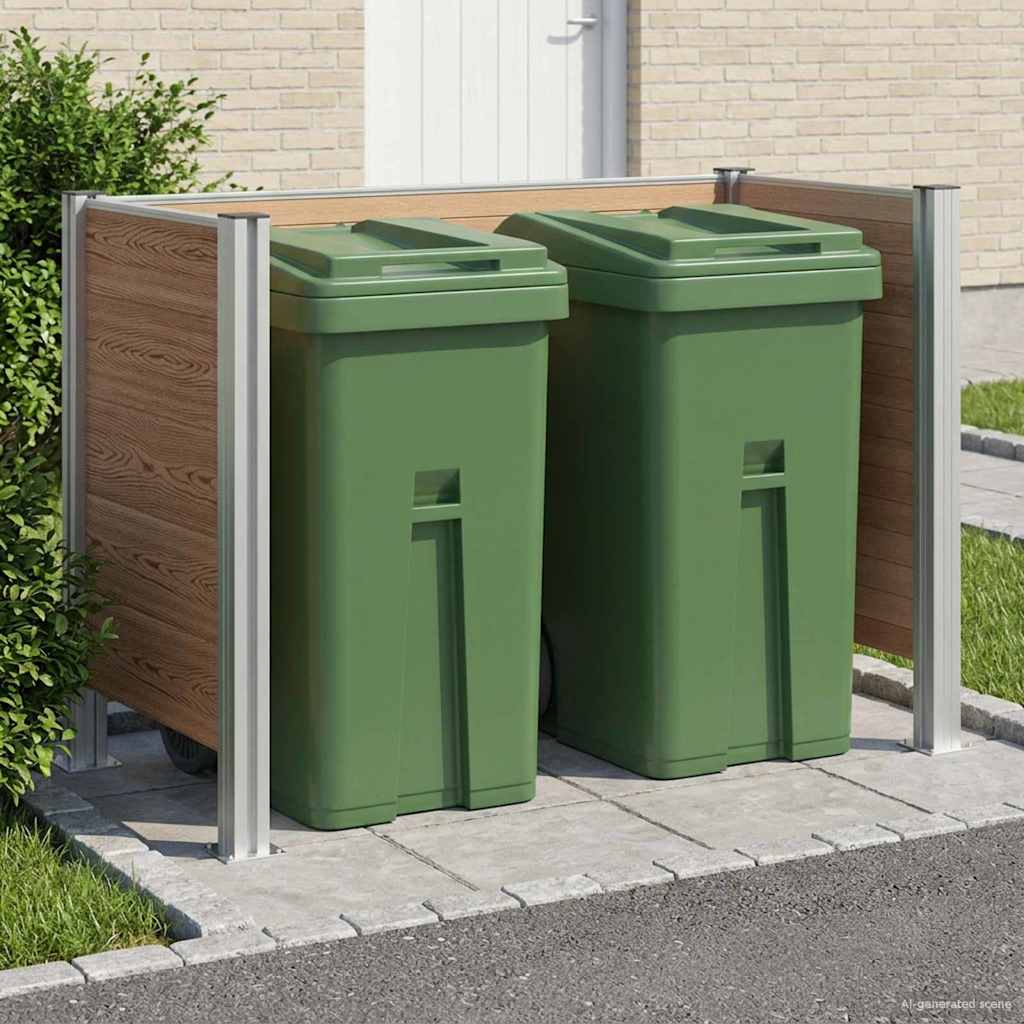 Roska-aitaus Ruskea 161 x 85 x 115 cm Alumiini ja WPC