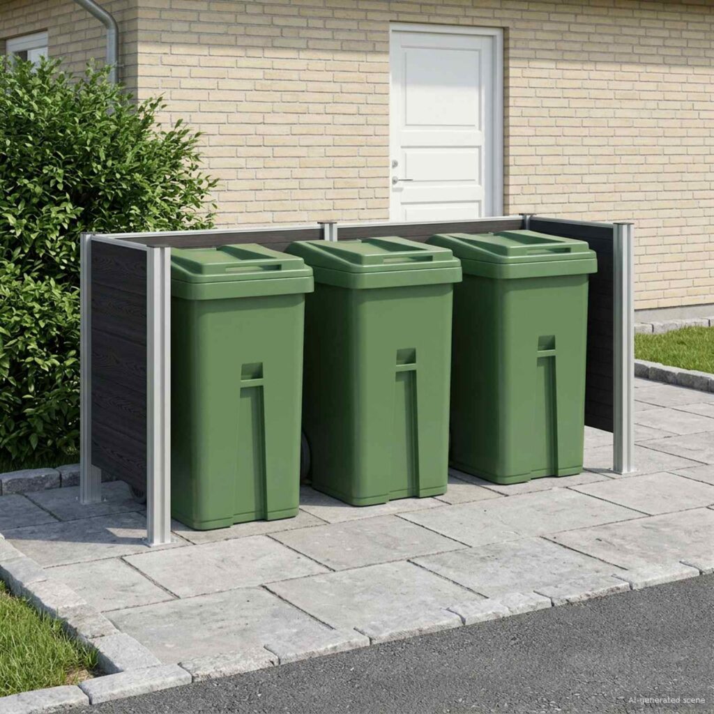 Roska-aitaus Harmaa 237 x 85 x 115 cm Alumiini ja WPC