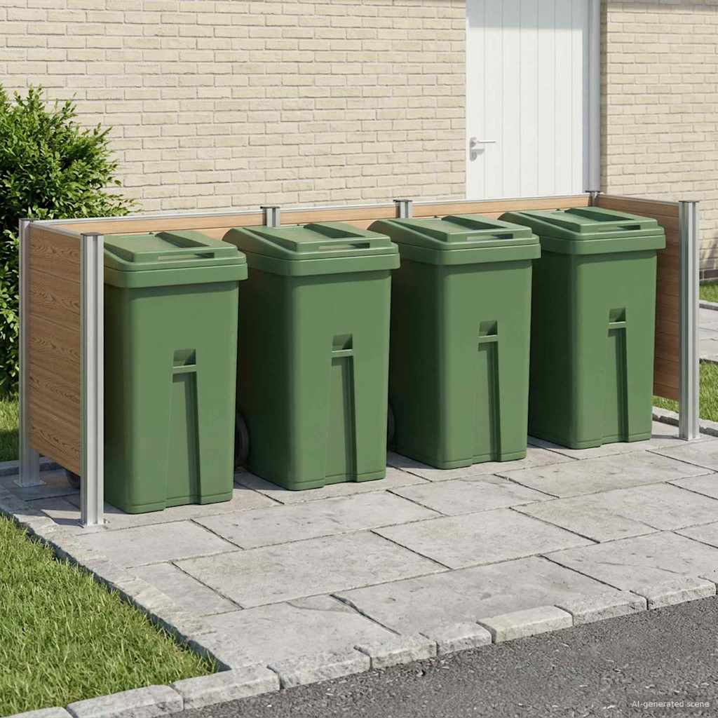 Roska-aitaus Ruskea 315 x 85 x 115 cm Alumiini ja WPC