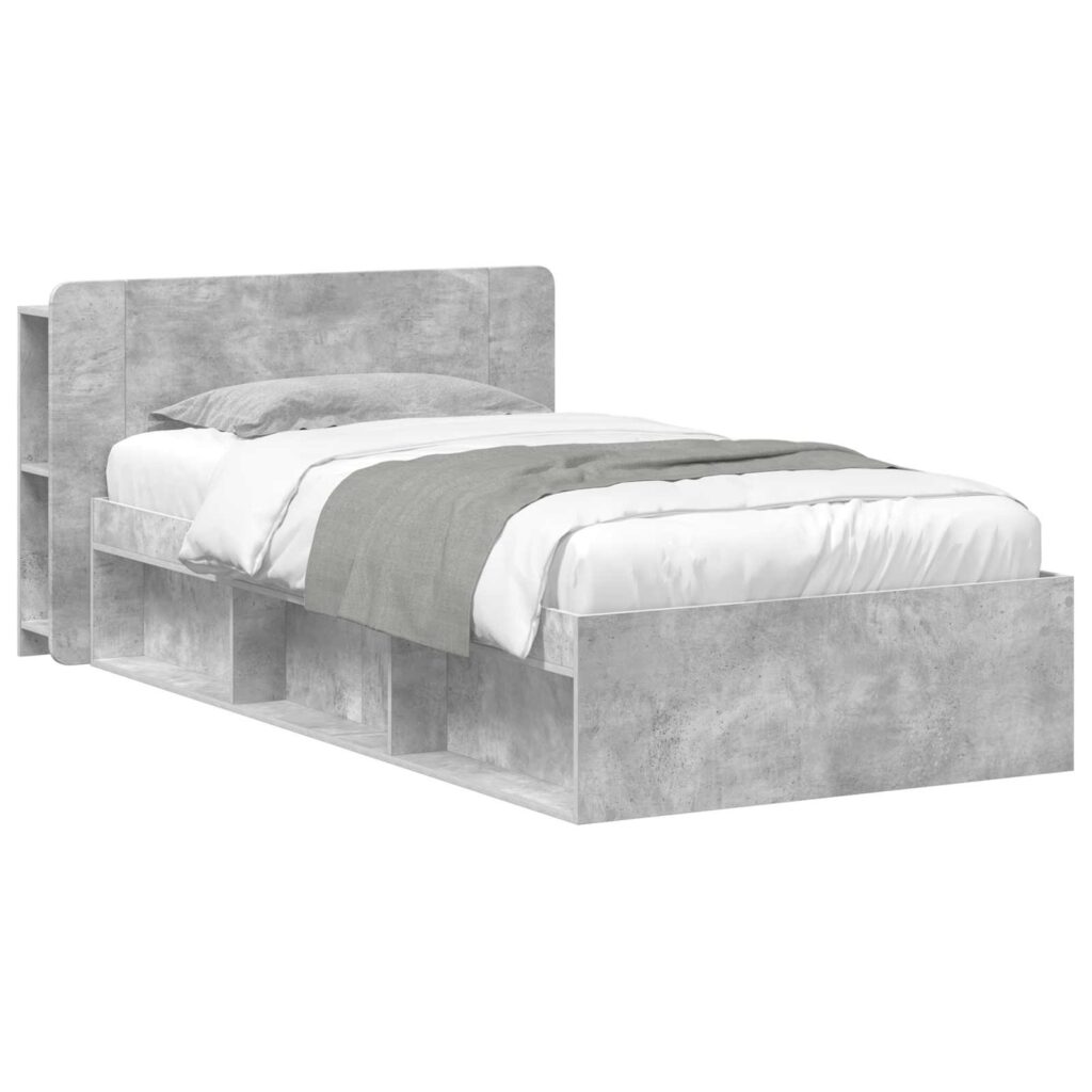 Sänkykehys varastolla Betoninharmaa 80 x 200 cm Tekninen puu