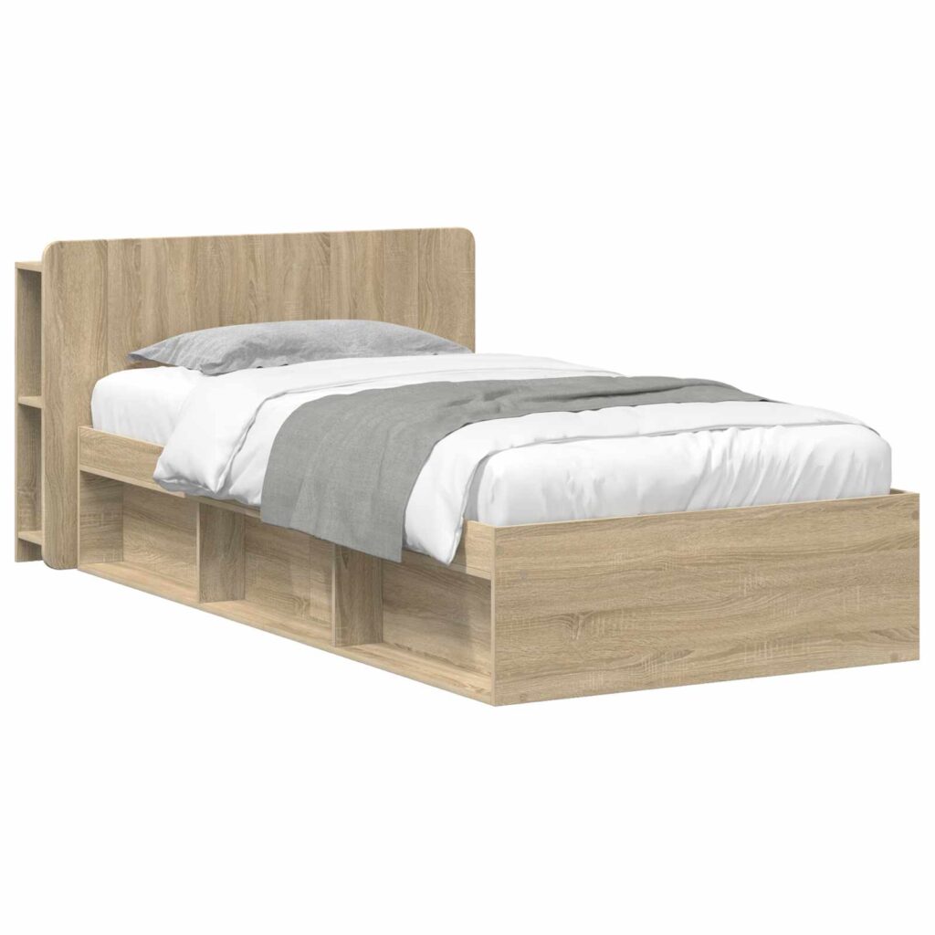 Sänkykehys varastolla Sonoma-tammi 80 x 200 cm Tekninen puu