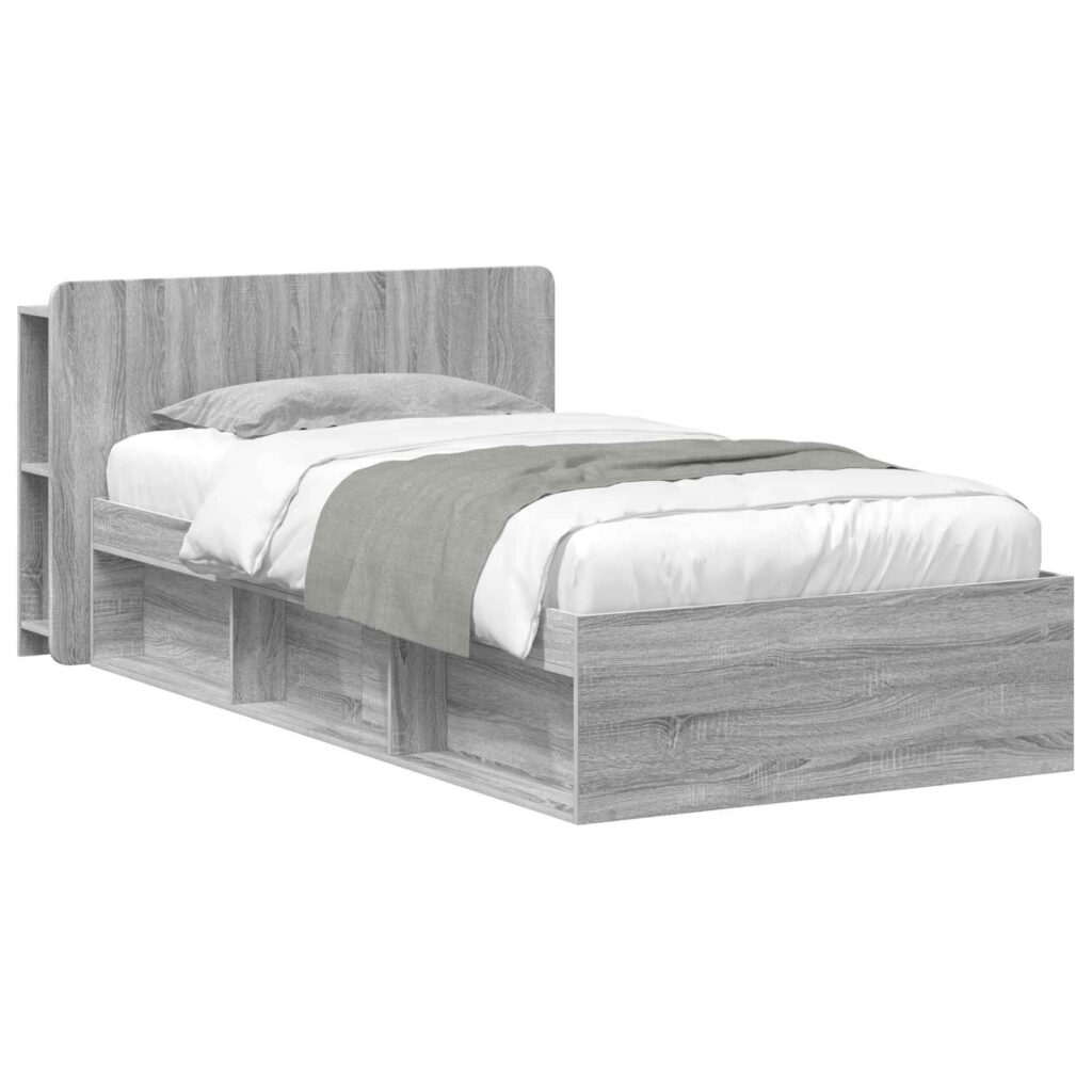 Sänkykehys varastolla Harmaa Sonoma 100 x 200 cm Tekninen puu