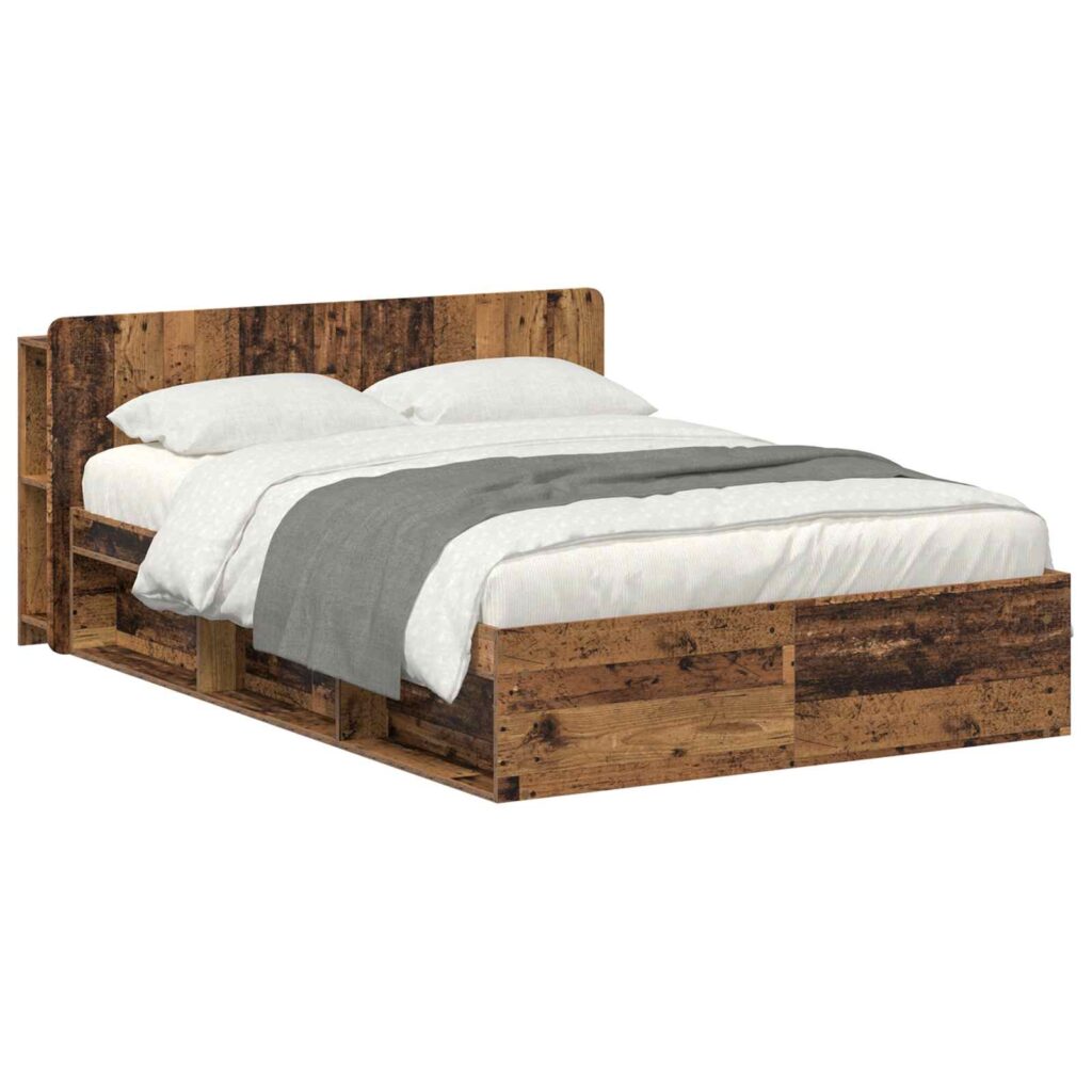 Sänkykehys varastolla Vanha puu 140 x 190 cm Tekninen puu