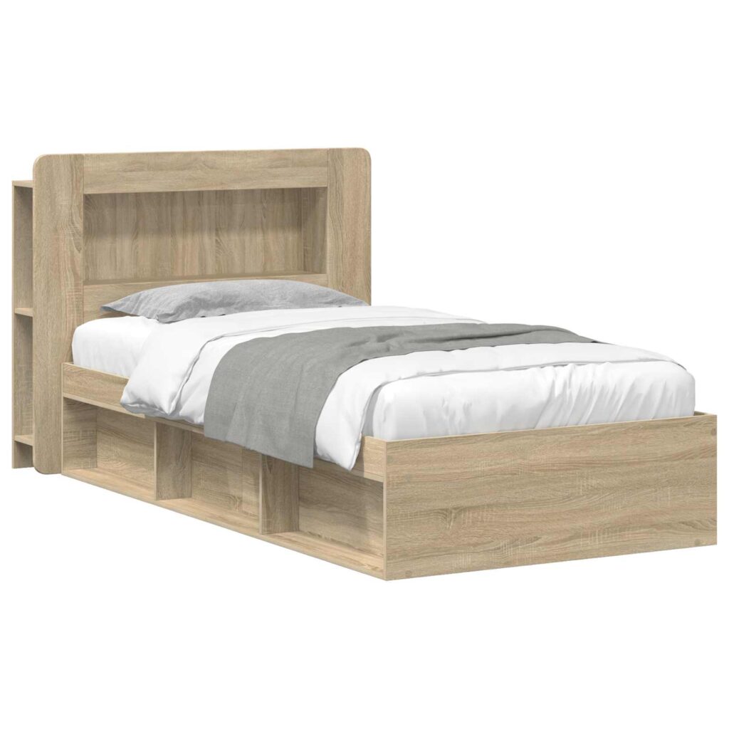 Sänkykehys varastolla päätyllä Sonoma-tammi 2FT6 Small Single