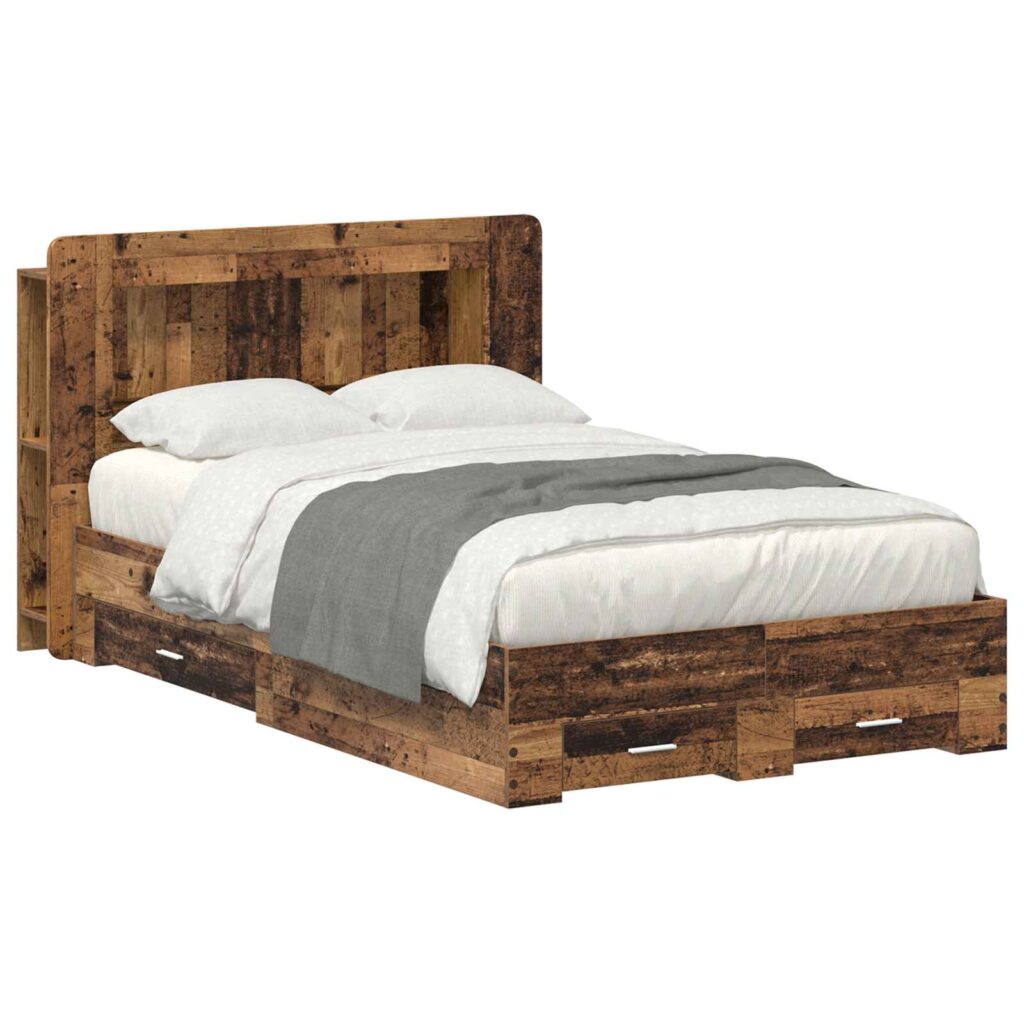 Sänkykehys varastolla Vanha puu 4FT Small Double Tekninen puu