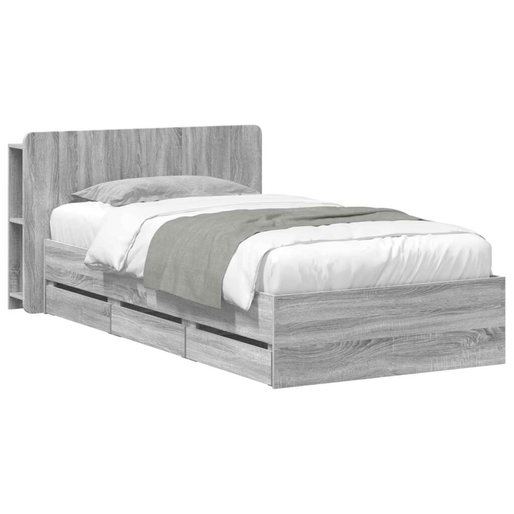 Sänkykehys varastolla Harmaa Sonoma 80 x 200 cm Tekninen puu