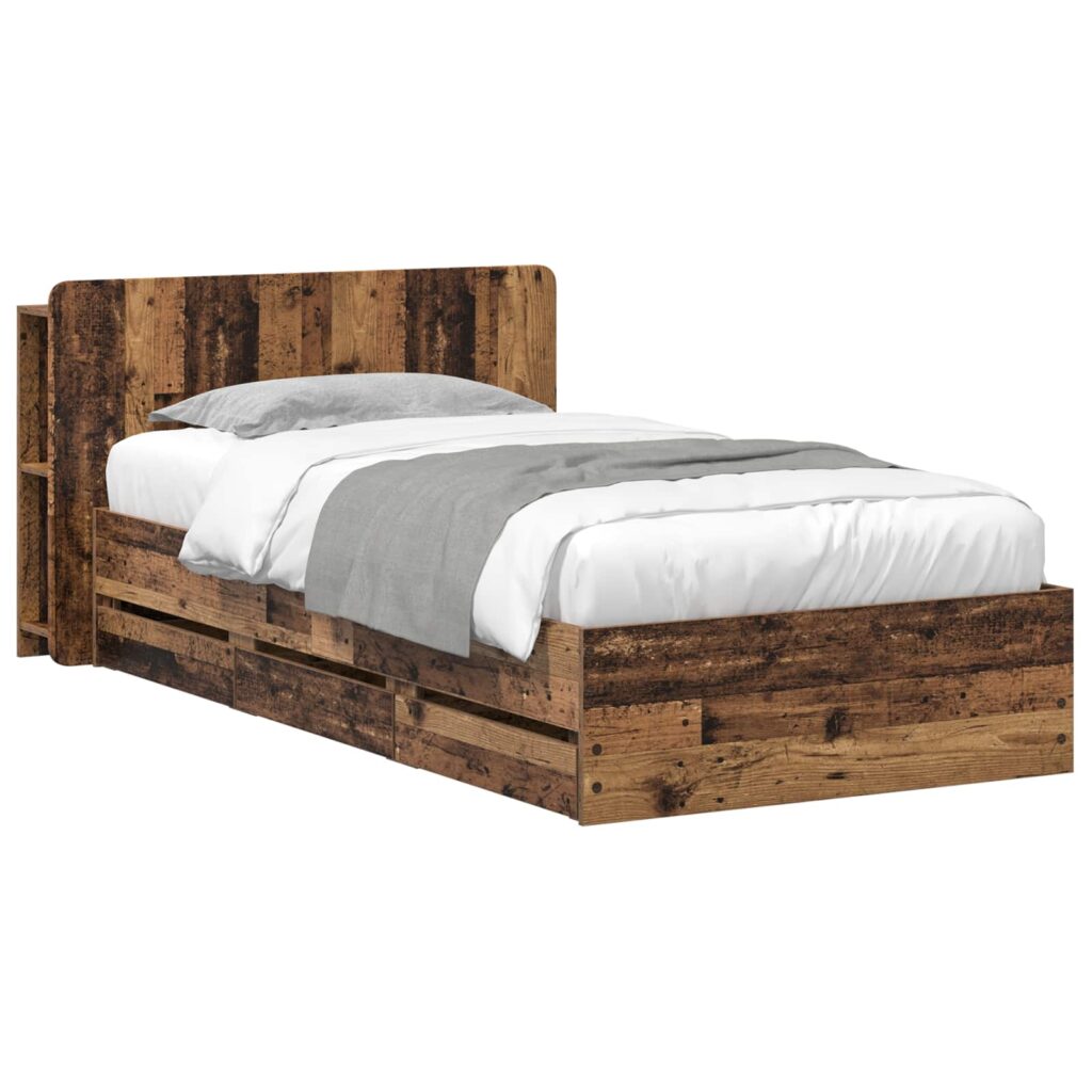 Sänkykehys varastolla Vanha puu 80 x 200 cm Tekninen puu