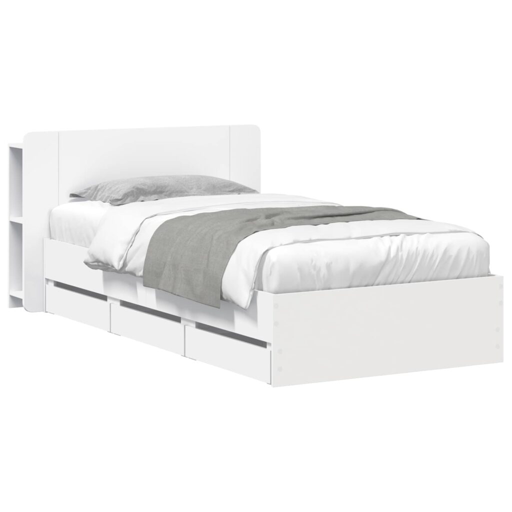 Sänkykehys varastolla valkoinen 80 x 200 cm Tekninen puu