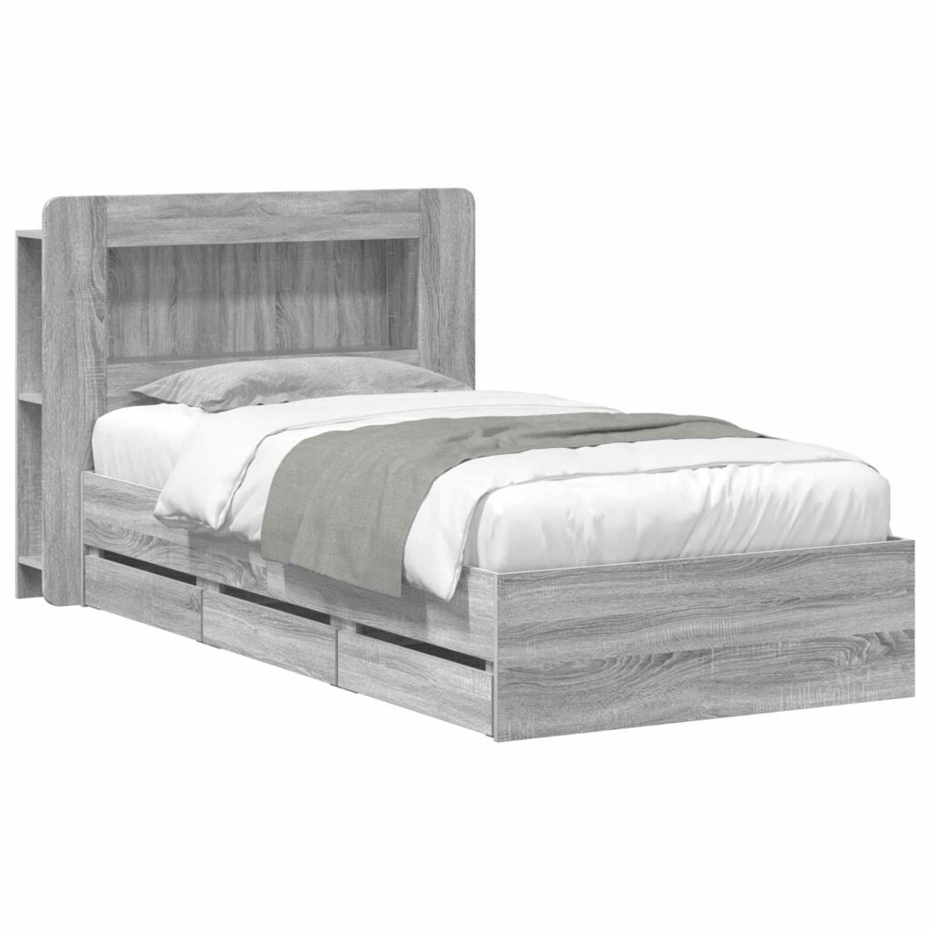 Sänkykehys varastolla Harmaa Sonoma 80 x 200 cm Tekninen puu