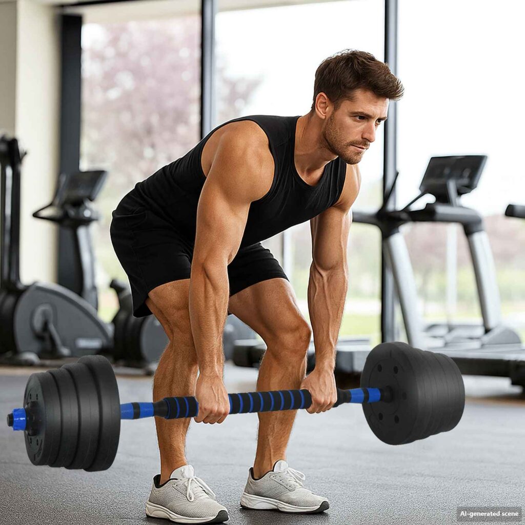 2-in-1 Käsipainosetti 40kg Musta ja Sininen