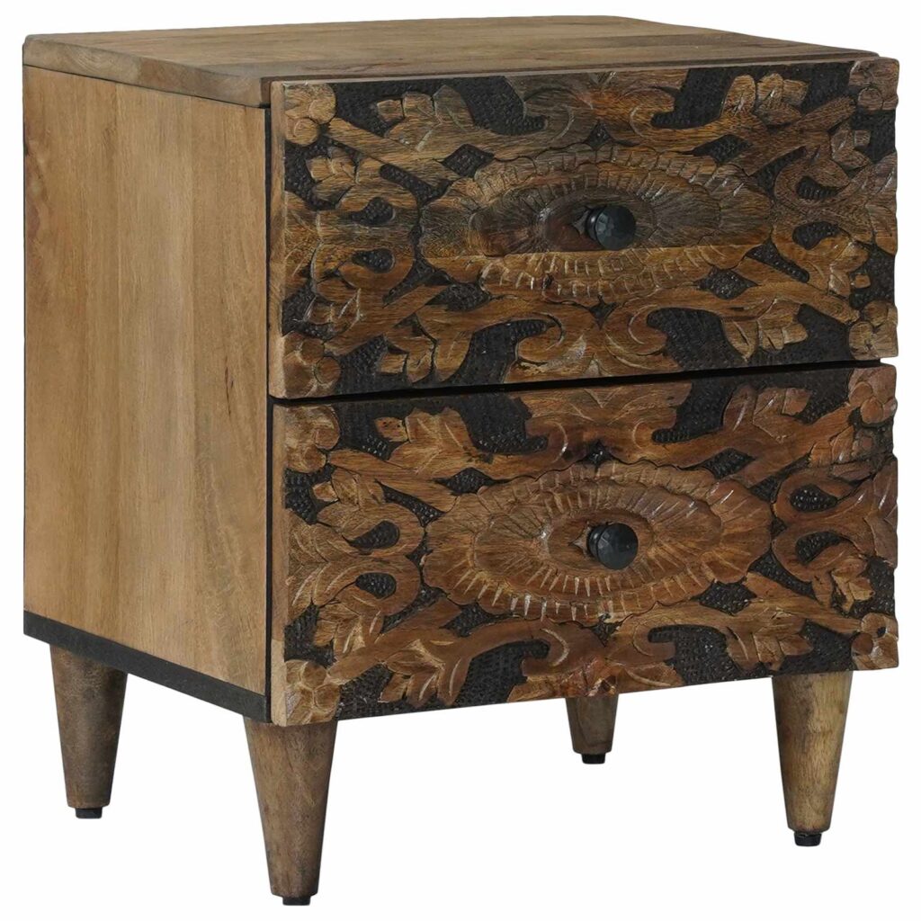 Yöpöytäkaappi Ruskea 40 x 33,5 x 46 cm Kiinteä mango puu