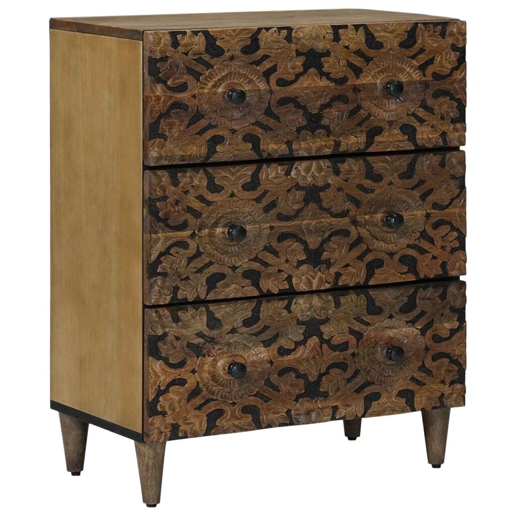 Säilytys sivupöytä Ruskea 60 x 33,5 x 75 cm Kiinteä mango puu