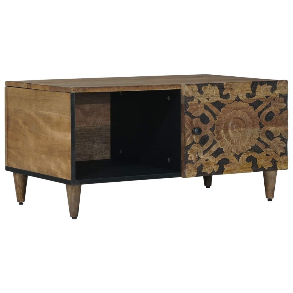 Sohvapöytä Ruskea 80 x 50 x 40 cm Kiinteä mango puu