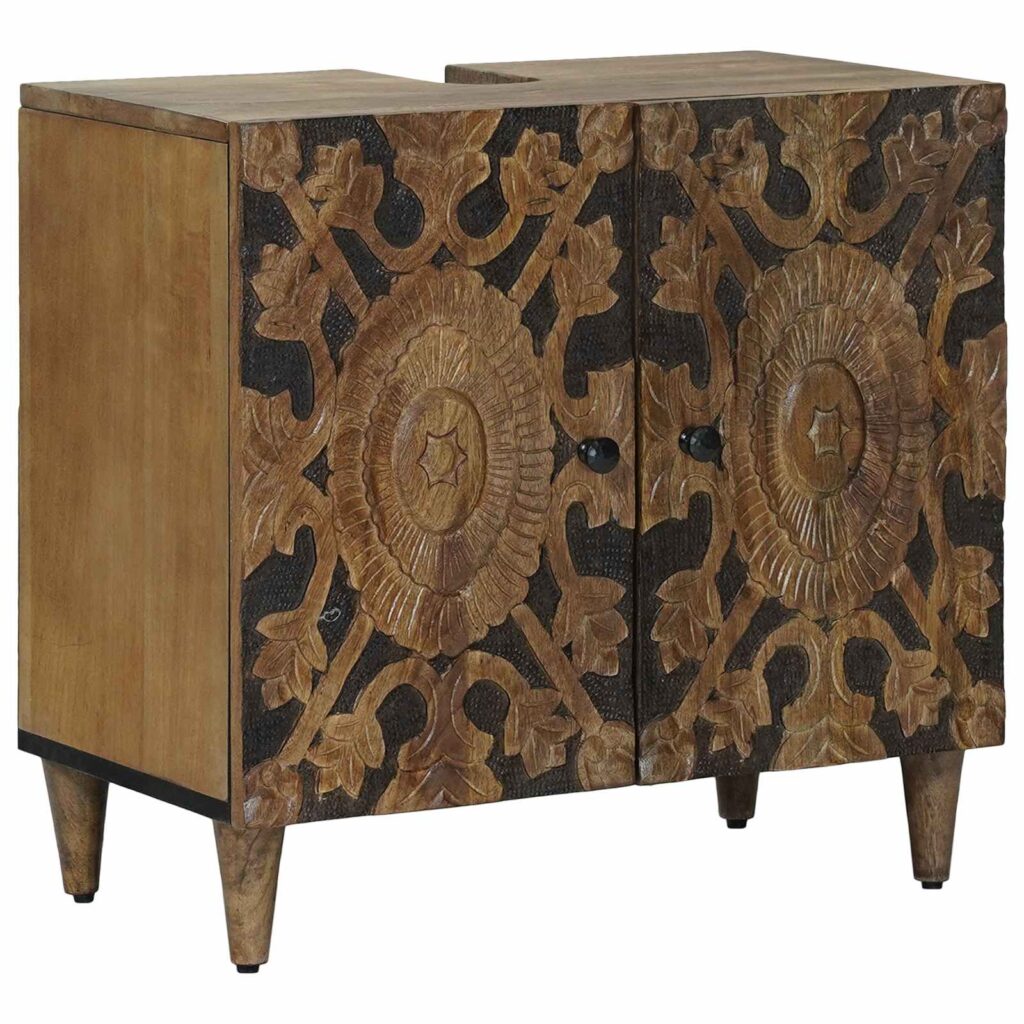 Kylpyhuoneen allaskaappi säilytystilassa Ruskea 62 x 33 x 58 cm