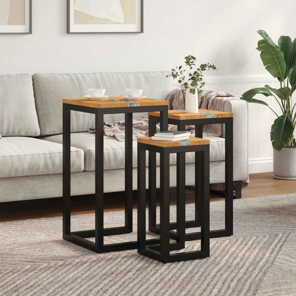 Pesätaulu 3 pcs Ruskea Tiikkipuu