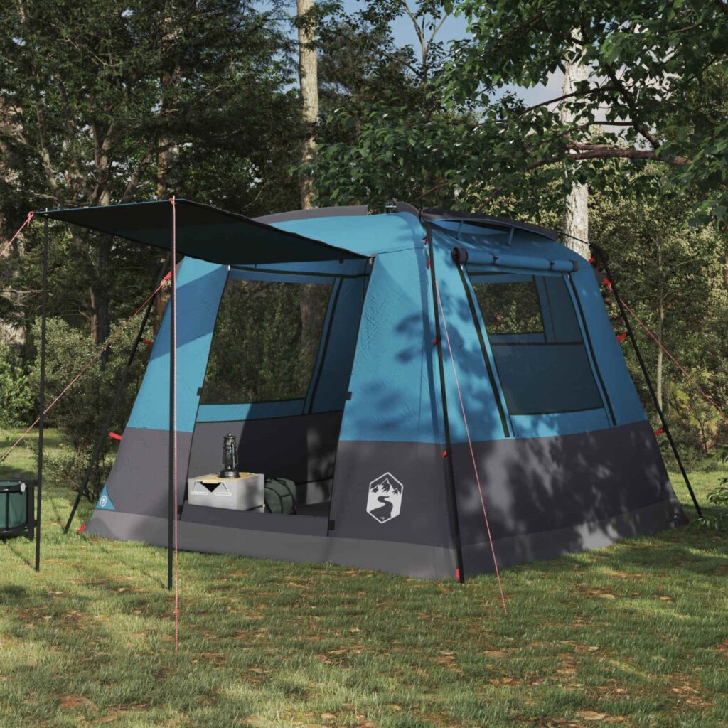 WC-teltta Sininen 10-henkilöä 185T Polyesteri PU-pinnoitteella