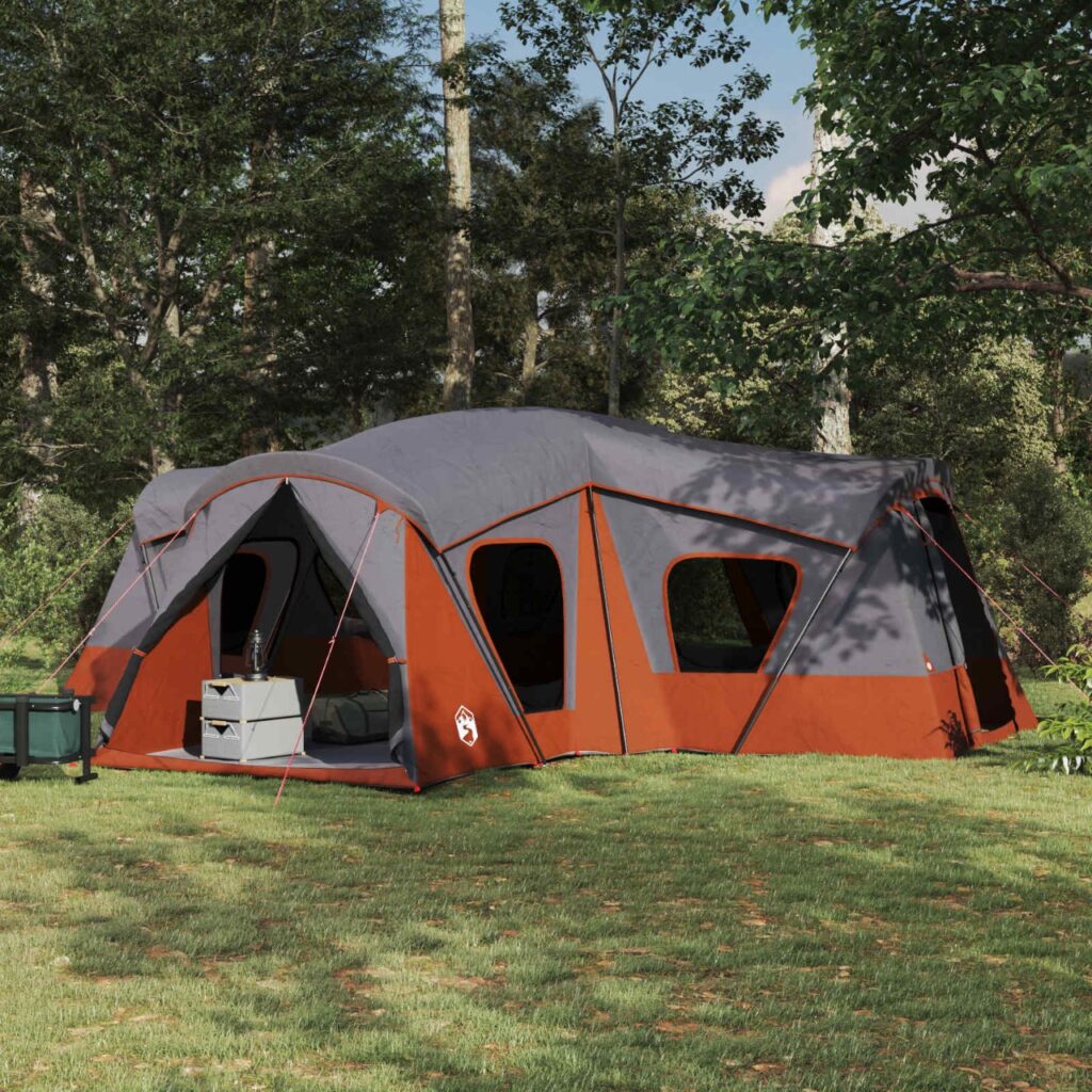 Perhe Teltta Harmaa ja oranssi 610 x 610 x 210 cm